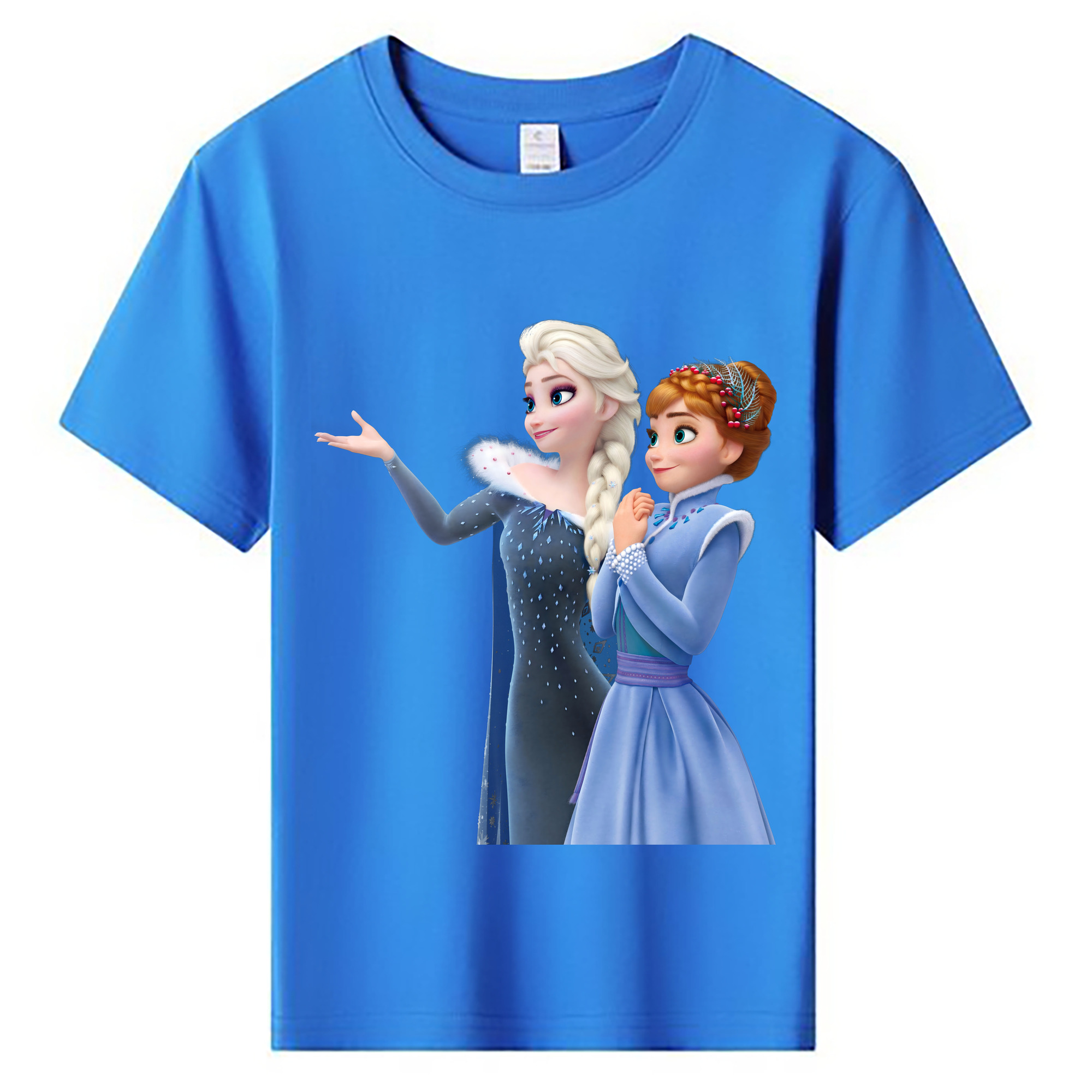 （画像用） アナと雪の女王 アンナ エルサ Frozen Anna Elsa 綿100％キッズTシャツ（フロントプリント）